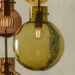KRYSTALLKULE TAKLAMPE SODA STÅLBLÅ 200MM