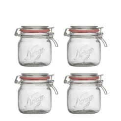 NORGESGLASSET OPPBEVARINGSGLASS 0,4L HENGSLET LOKK 4PK