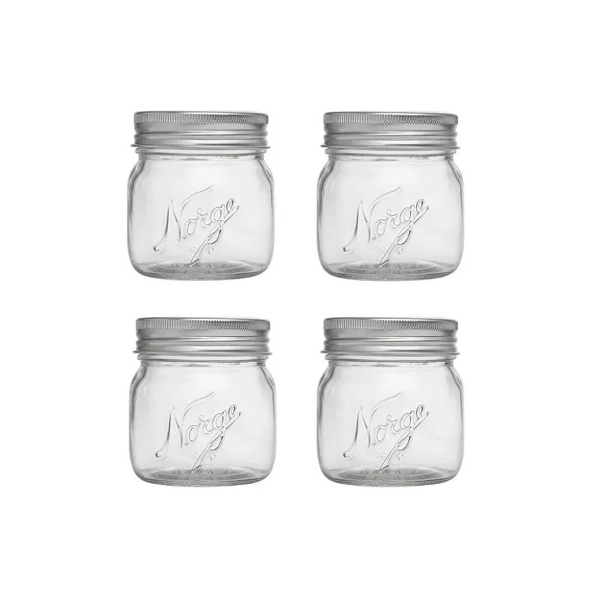 NORGESGLASSET OPPBEVARINGSGLASS 0,4L SKRULOKK 4PK