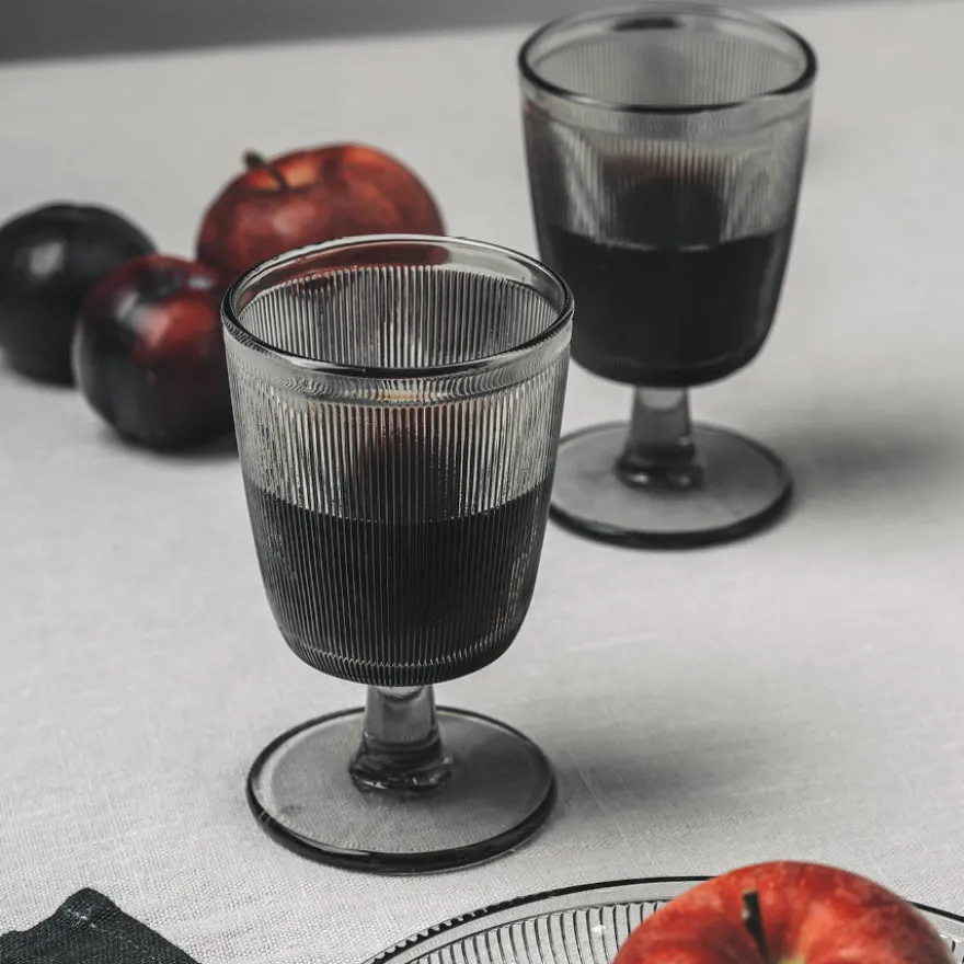 SIRI GLASS MED STETT 25 CL 4PK RØKGRÅ