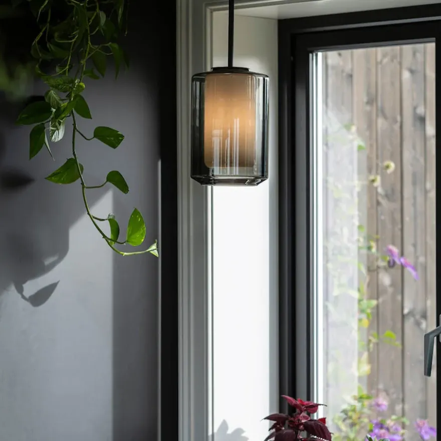 Taklampe 4245 Røkgrå og hvit